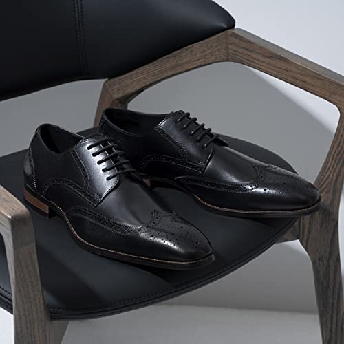 Image of Jousen Men's Dress Shoes Leather Classic Formal Mens Oxfords Retro Derby Oxford