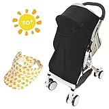 ☀Größe: 98 * 72CM, Elastisch dehnbar, niversalgröße für alle gängigen standard Kinderwägen und Buggies, die Gurte sind für unterschiedliche Kinderwagenausführungen geeignet