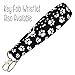 Triple Handle Dog Leash - 3 Handles at 12, 20, and 72 Inches - 6 Foot Lead - Walking - Training - Traffic - Designer Pawprints on Black - Original Stay-Flat Design - Handmade by Green Acorn Kitchen