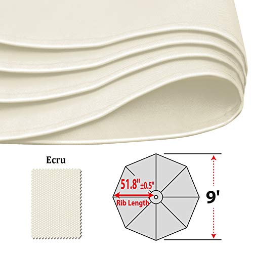Benefitusa Umbrella Cover Canopy 9Ft 8 Rib Patio Replacement Top Outdoor-Ecru #TOP3