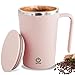Electric Self Stirring Mug 1200mAh Rechargeable Automatic Mixing Mug Stainless Steel Magnetic Stirring Cup Reusable Self Mixing Coffee Cup Portable Auto Stirring Mug for Home Office Coffee Milk(Pink)