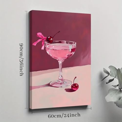 Tableau style cocktail rose pour déco salon et chambre - 6