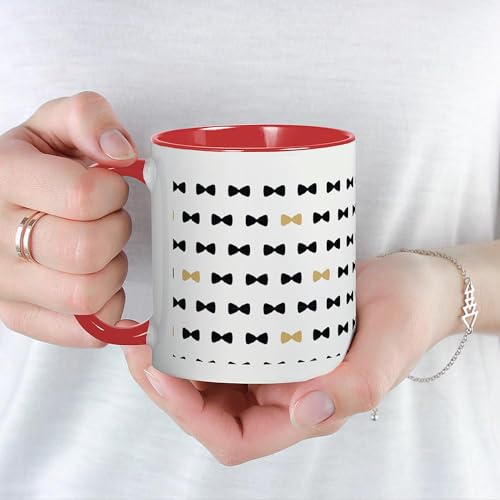 Taza de cerámica 11 oz Blanco con interior rojo miniatura 5