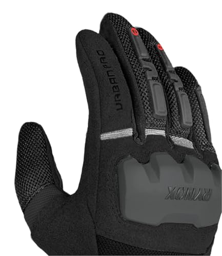 Image of Rynox Urban Pro 2 Gloves - Cuff Length Motorcycle Riding Gloves | Impact Protection | Scaphoid Protection | Abrasion Resistance - Dark Grey, Small