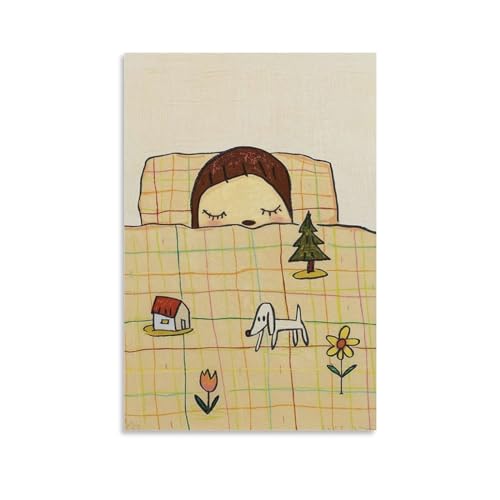 奈良美智ポスター《ドリームタイム》漫画ポスター 絵画 ポスター 印刷 ウォールアート リビング ダイニングルーム ベッドルーム 壁飾り 壁の絵08x12inch(20x30cm)