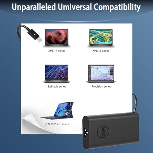Image of Replacement for Dell Laptop Charger 130W 100W 65W USB Type C Fast Power Adapter
