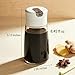 FALESHOS Soy Sauce Dispenser, 8.45oz Non-Drip Spout Cruet for Olive Oil, Vinegar, and Soy Sauce with Auto Flip Cap, Glass Dispenser Bottle for Kitchen Cooking