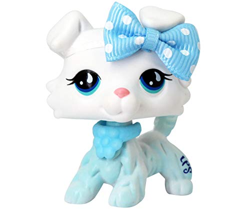 LIKEPET LPS Collie White Sample Blue Tear Eyes Custom Dog Puppy can Draw Pattern by Yourself Collection Action Cartoon Figure Kids Boys Girls Xmas Gift