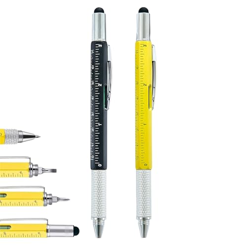 RLMVGBX 6 in 1 Multi Tool Pen 2 Pcs Aluminium Black and Yellow