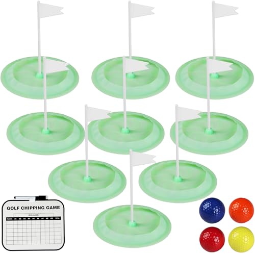 Iooblbei Mini Golf Game Putting Chipping Game Set - Build Your Own Course At Home Indoor Outdoor, Includes 9 Holes, 4 Balls, Dry-Erase Scoreboard With Pens, Family Party Golfs Gifts For Golfer