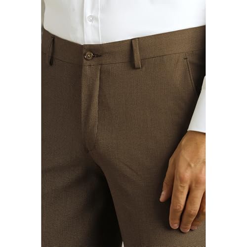 Image of Louis Philippe Men's Slim Fit Mid Rise Premium Fabric Checks Formal Trouser