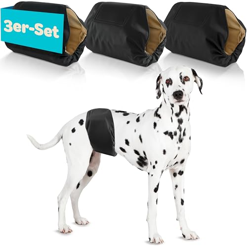 HUND IST KÖNIG Hundewindeln für Rüden [3 STK] Saugstarke Hundewindeln Rüde | Bequeme Hunde Windeln bei Inkontinenz Hund - Umweltfreundliche Rüdenwindel waschbar | Hundewindel leicht zu reinigen