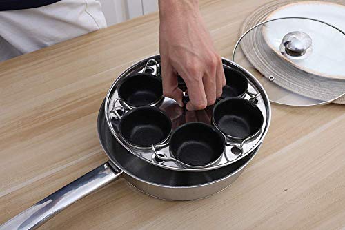 Egg Poacher Pan - Stainless Steel Poached Egg Cooker – Perfect Poached Egg Maker – Induction Cooktop Egg Poachers Cookware Set with 6 Nonstick Large Silicone Egg Poacher Cups Second Image