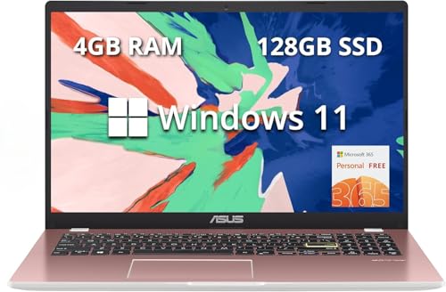 Image of ASUS Vivobook Go 15.6 inch FHD Laptop, Intel Pentium Silver N6000, 4GB RAM, 128GB SSD Drive, ‎Intel HD Graphics, HD Webcam, Wi-Fi 5, with 1-Year Office 365, Win11, Pink