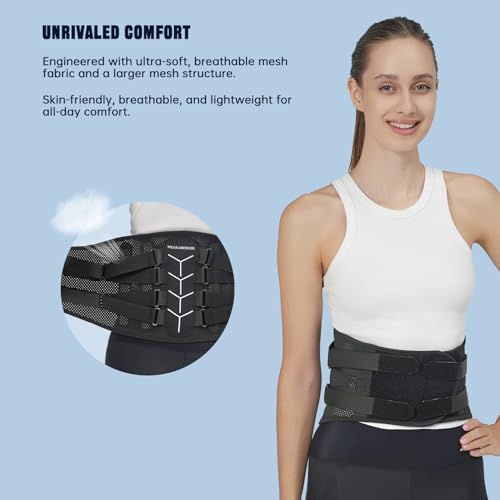 Back Brace for Lower Back Pain Relief, Zoned Adjustable Design for Custom Fit, Built-in Bionic Brace, Lumbar Support Belt for Men & Women with Lumbar Pad, for Herniated Disc,Sciatica - Image 6