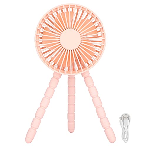 LIYJTK Ventilador con trípode, soporte Triangular, carga USB, miniventilador portátil de escritorio, luz, funcionamiento con sonido para el hogar, oficina, dormitorios, bibliotecas