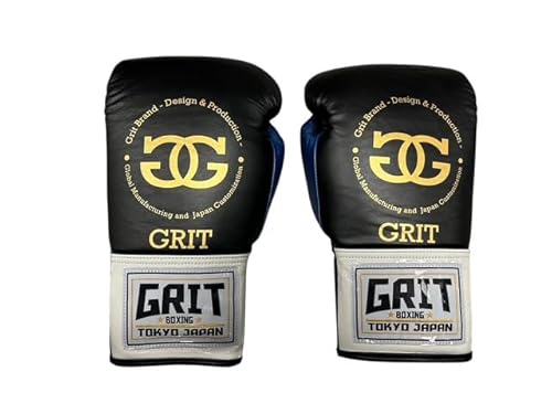 GRIT LACE UP BOXING GLOVE 2510 BLUE GOLD LOGO R {NVOO[u {v (10oz)