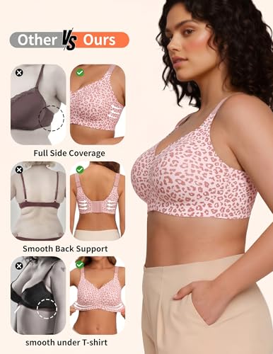 Image of PoseFree Jelly Bras for Women No Underwire, Supportive Wireless Comfort Bra, Full Coverage Back Smoothing Bra