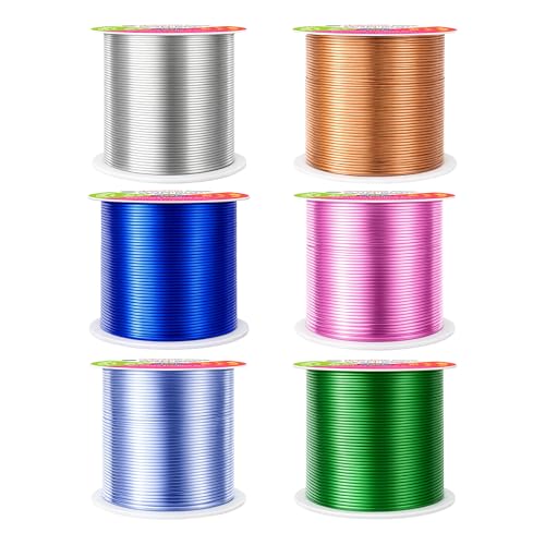 Image of Mandala Crafts 22 GA Pink Green Blue Assorted Anodized Aluminum Craft Wire | 450 FT, Colored, Flexible, Bendable for Bonsai Armature Sculpting Wire Wrapping Jewelry Making, Weather & Tarnish Resistant