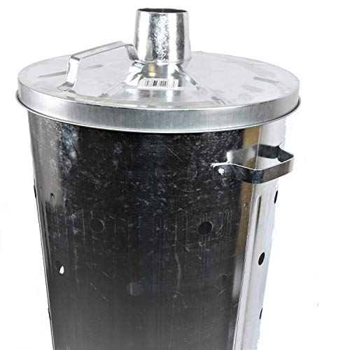 Srendi® Extra Large 110L Litre Metal Galvanised Garden Incinerator Extra Hole Fire Bin Burning