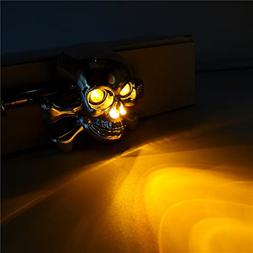 1 Par Universal Caveira De Motocicleta Led Indicadores De Luzes Indicadoras De Direção Cruzador Crom