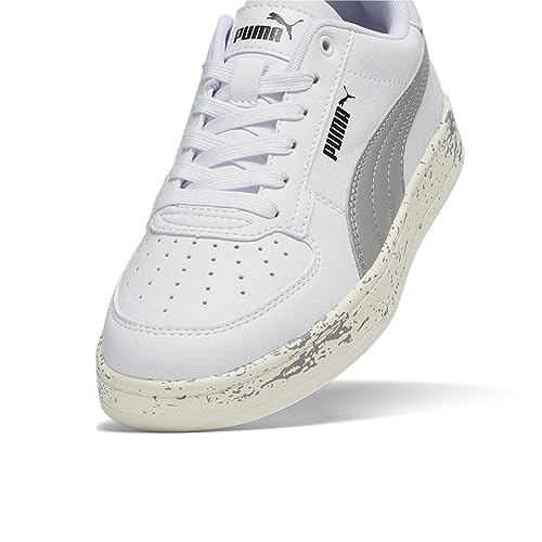 PUMA Caven Sneaker, White-Concrete Gray Black, 2 US Unisex Little Kid2