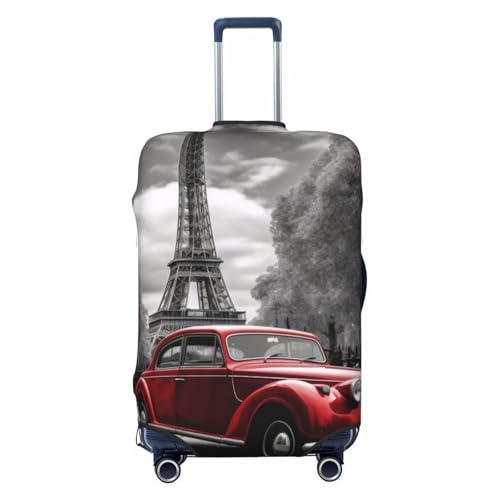 City Street Red Car Print Luggage Suitcase Covers Elastic Washable Luggage Protector Luggage Covers For Suitcase