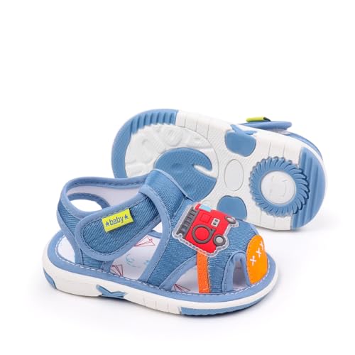 Baby Boys Squeaky Sandals Premium Rubber Sole Closed-Toe Non-Slip Infant Shoes Toddler Soft First Walkers Shoes2
