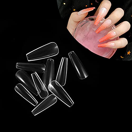 SOSPIRO nageltips ballerina, 500 Stück Klar kunstnägel fake nails Acryl press on nails set für Nagelstudios und DIY… – Bild 8
