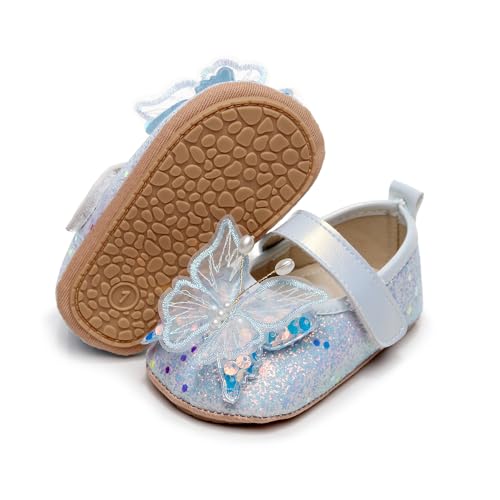Clowora Infant Toddler Baby Girl Dress Shoes Mary Jane First Walking PU Leather Princess Wedding...