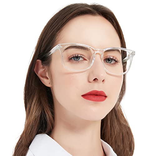 MARE AZZURO Computer Reading Glasses Women Blue Blocking Screen Light Readers 0 100 125 150 175 200 225 250 275 300 350 400 500 600 (Transparent, 2.5)
