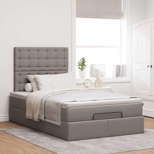 bettrahmen lattenroste Bed betten, bettrahmen Ottoman-Bett mit Matratzen Dunkelbraun 200x200 cm StoffGeeignet für Schlafzimmer – Bild 5