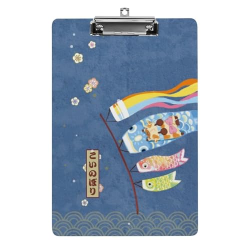 クリップボード 可愛い 鯉のぼり 青海波 猫柄 和風 A4サイズ対応 クリップファイル バインダークリップ 用箋ばさみ ファイルボード メモ帳 縦型 書類整理 おしゃれ かわいい 筆記 多機能 壁掛け プレゼント