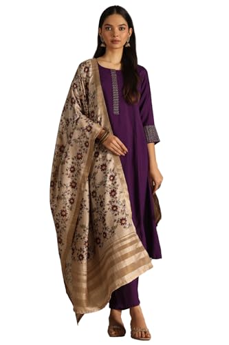 Tessuto: Misto Seta Soch Completo da donna in tessuto misto con Zari, Viola, L