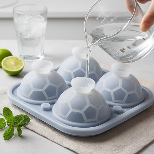 Molde de silicona para cubos de hielo balón de fútbol miniatura 4