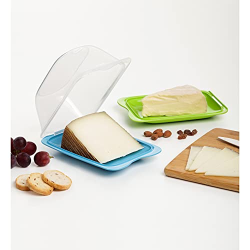 Foto von TATAY Aufschnittboxen für Kühlschrank | 1 Stück | Käsedose mit Deckel, Stapelbar | Geeignet für Gefrierschrank, Mikrowelle und Spülmaschine | BPA-frei, 12x7,8x18 cm, Zufällige Farbe