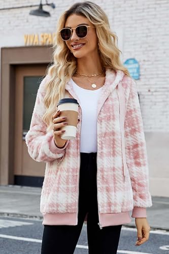 ReachMe Womens Oversized Sherpa Jacket Fuzzy Fleece Zip Up Hoodies with Pockets Warm Fall Outfits Winter Coats3