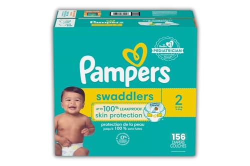 Pampers Swaddlers Diapers - Size 2, One Month Supply (156 Count),...