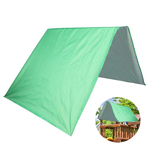 Jarchii Sunshade Tarp, 52.0x89.0in Waterproof Outdoor Swing Canopy Kids Playground Roof Replacement Canopy Cover for Hiking Camping Courtyard Garden (Green)