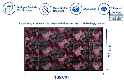 Image of Stylista Refridgerator top Cover Suitable for Samsung RR23C2F24S8 /HL, 215 Liter Fridge, Dimension (WXD) 71x109 CM, Chekered Pattern Maroon