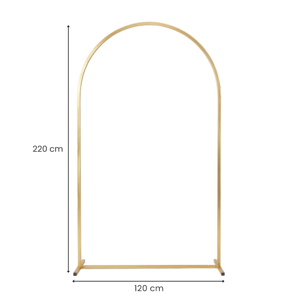 TERRE JARDIN Arche Mariage Métal Doré 220 x 120 cm - Support Décoration Cérémonie - Arche Ballon et Fleur pour Mariage, Anniversaire et Événement