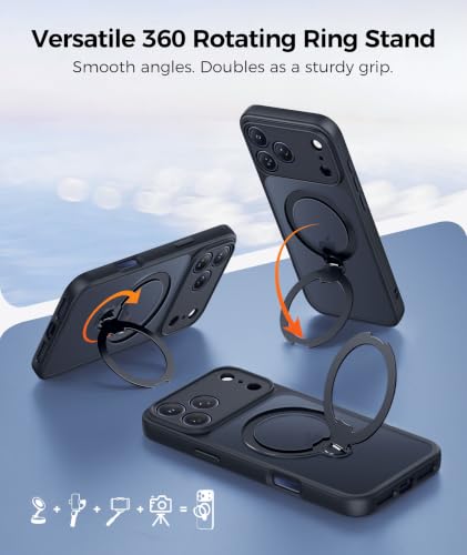 Image of FNTCASE for Phone 18 Pro Case /Phone 17 Pro Case with 360 Spin Stand Black