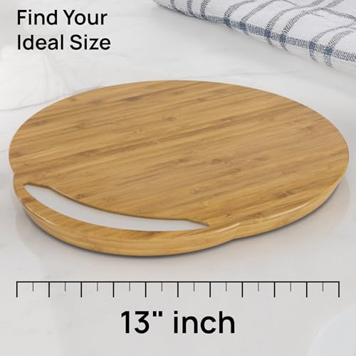 Ibyx Elegant Round Sliding Tray for Your Pressure Cooker, Air Fryer & Heavy Kitchen Appliances - Sturdy, Slides Easily from Under The Cabinet (Natural, 13”)