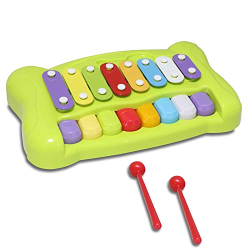aPerfectLife Toddler Musical Instruments, 2 in 1 Percussion Instruments Toy for Kids Preschool Educational, Color Scissor Xylophone Toy with Child Safe Mallets for Boys and Girls
