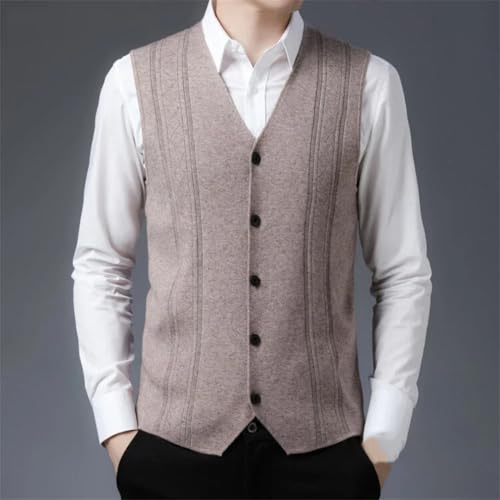 Yeuyyben Men's Business Casual Pullover Warm Sleeveless Sweater Vest Men's Knitted Tops3