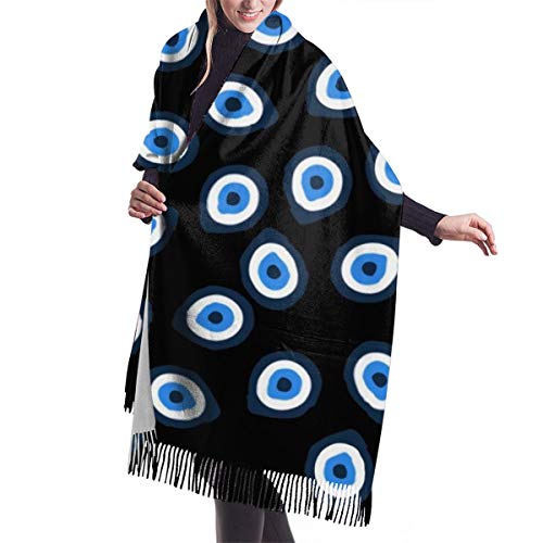 Allgobee Evil Eye Teardrops Womens Scarf Large Soft Silky Pashmina Cashmere Shawl Wrap cover