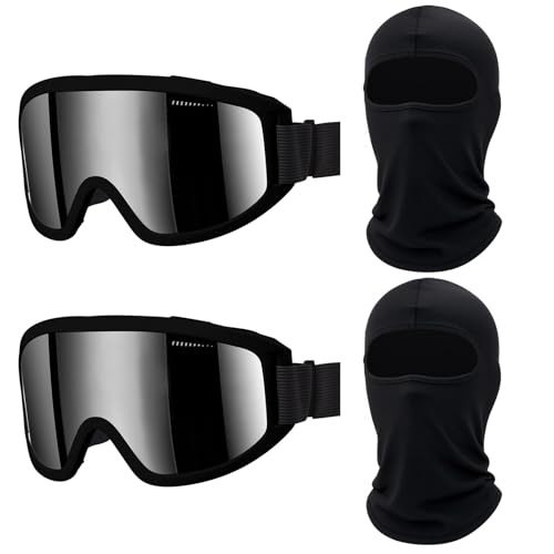 Image of Chicingyou 2 Pack Dirt Bike Goggles with 2 Balaclava Masks, Atv Motocross Motorcycle Goggles, UV Protection for Men Women