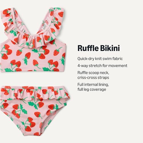 Image of Amazon Essentials Girls' Ruffle Two-Piece Bikini Swim Set