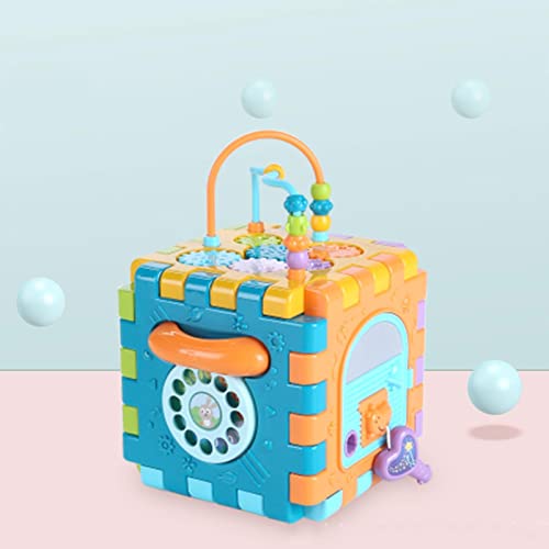 Cubo de Atividade para Bebês,Cubo de atividades 6 em 1 com luzes de música e piano - Conjunto de pre