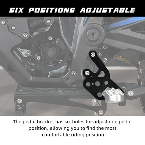 Image of CHANGCHENG CNC Aluminum Foot Pedal Brackets for Talaria Sting MX3 MX4 | Six Positions Adjustable Rest Bracket Brace Support for Talaria Sting MX3 MX4 Electric Dirt Bike Black